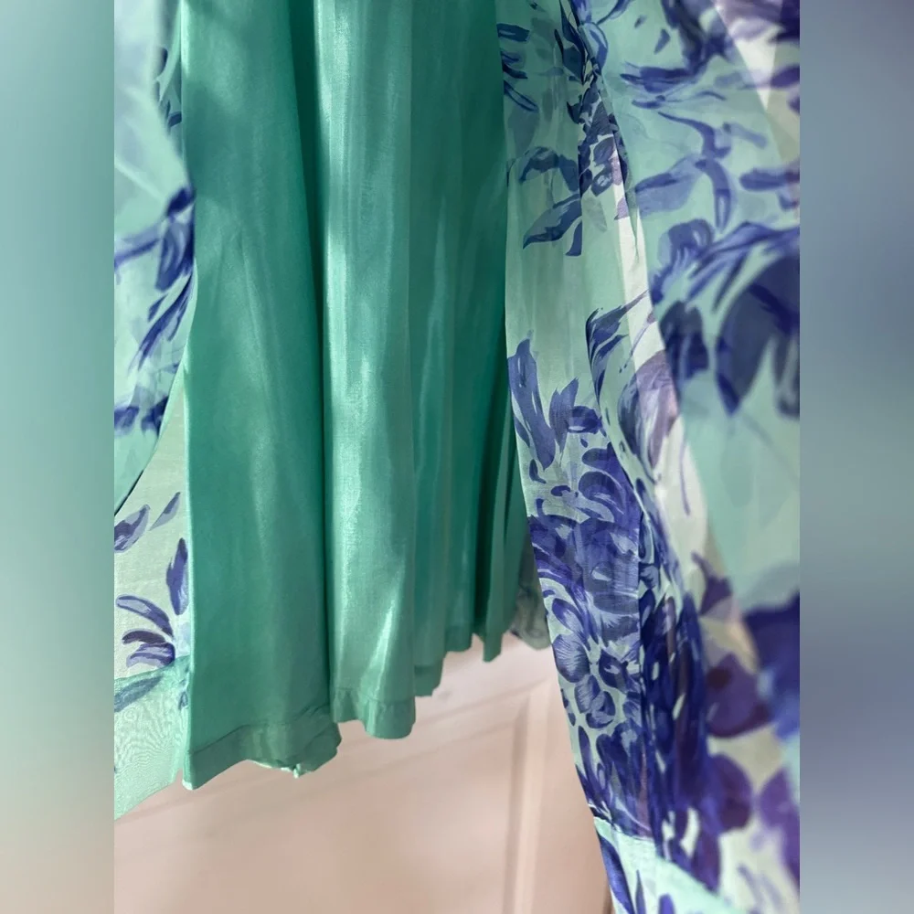 Rare Anthropologie Elevenses vintage style Floral Silk Dress with bow size 10 - Picture 4 of 6